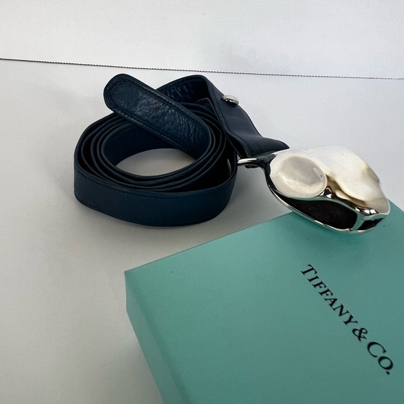 Rare Vintage 70’s Tiffany & Co. Designer Sterling Silver and Leather Snake Belt - Picture 3 of 8